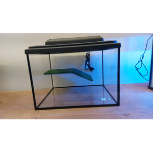 Террариум 25л с мостиком, крышка+свет черный