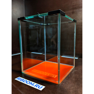 АКВАРИУМ КУБ 5 ЛИТРОВ ДЛЯ ПЕТУШКА (с покровным стеклом) 16Х16Х20см