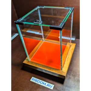 АКВАРИУМ КУБ 5 ЛИТРОВ ДЛЯ ПЕТУШКА (с покровным стеклом) 16Х16Х20см