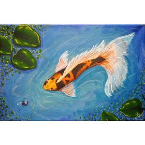 Картина акрилом 20*30 "Комета в пруду"