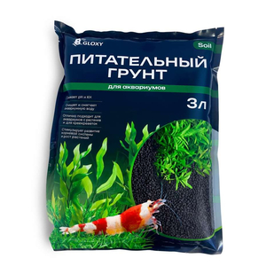 Питательный грунт Gloxy для аквариумов, 3л, фракция 3-4мм