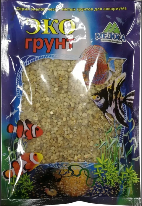 Натуральный кварцевый грунт «Куба-XL» окатанный 2,0-5,0 мм 3,5 кг